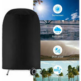 Grill cover, round grill cover, grill cover tarpaulin, grill cover tarpaulin waterproof anti-UV protection (70 x 70 cm), - Top-Down View