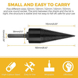 Industrial wood drill bits, wood cones, hexagonal shank, wood splitter, screw splitter, 38 mm - Side View