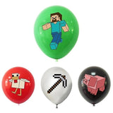 Minecraft Theme Happy Birthday Set Decoration Accessories Banner Pull Flag Cake Decorations Kit null none - Top-Down View