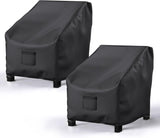 Garden Furniture Covers, Waterproof, 2-Pack, Lawn Mower Chair Covers 600D Heavy Duty Oxford Fabric, Large Covers for Lounge Chairs with Deep Seat