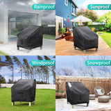 Garden Furniture Covers, Waterproof, 2-Pack, Lawn Mower Chair Covers 600D Heavy Duty Oxford Fabric, Large Covers for Lounge Chairs with Deep Seat