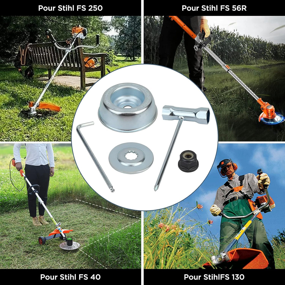 Universal Brushcutter Head Nut Kit, for Stihl Brushcutter FS55 FS