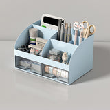 Desktop Storage Box White/Blue/Pink Paper Boxes Type Other Blue - Side View