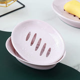 2-pack soap dish, plastic soap cups, non-slip soap dish, soap holder, shower with drip tray, easy-clean soap saver (pink) - Top-Down View