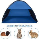 Pop-up Beach Shelter - Portable Beach Tent Anti-UV, Windproof, Picnic Tent for Small Dogs, Cats and Other Small Pets, Blue - 45-Degree Angle