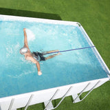 Adjustable swimming belt for pool, swimming resistance belt, swimming belt for pool hanging training, bungee swimming resistance - Front View