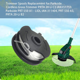 6-pack replacement lens coils for LIDL Parkside PRTA 20-Li A1, B2, C3, PRT 550 A1, A3, PRT 300 A1 grass trimmer - Side View