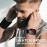 Compatible with Apple Watch 42/44/45/49 mm Adjustable and Elastic Nylon Strap Black Black