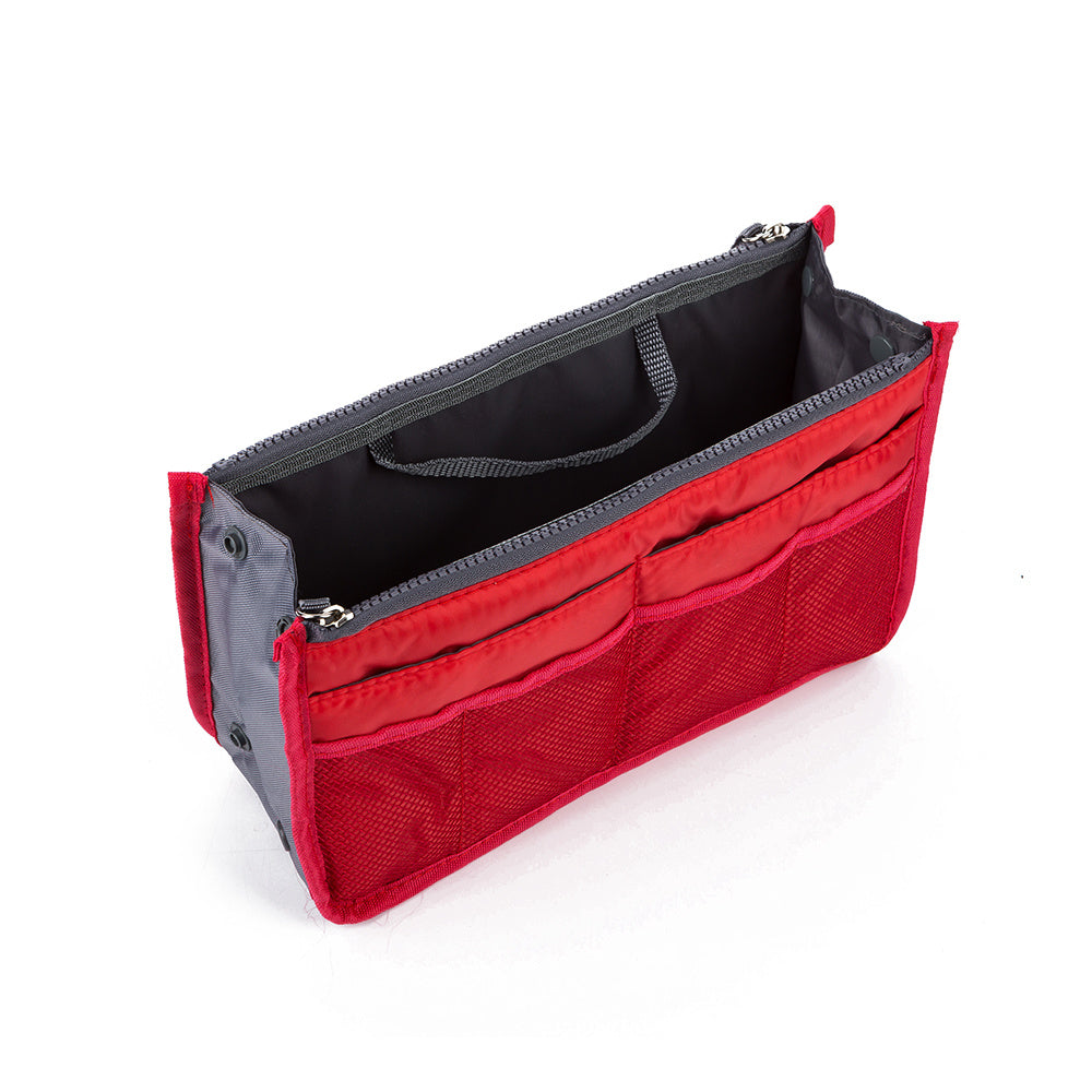 Bag in bag insert toiletry bag red 1