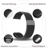 New 18mm 20mm 22mm Watch Strap for Garmin Venu 2S Bracelet Vivoactive 3 4S 4 Forerunner 245 645 Galaxy Watch 4 Classic 42 46mm Black Nylon 20mm - Side View