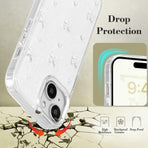 Phone Case Compatible with iPhone 15, Shiny 3D Bowknot Phone Case, Cute Transparent Bowknot, Thin, Soft and Durable, White iPhone 15