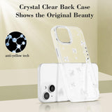 Phone Case Compatible with iPhone 15, Shiny 3D Bowknot Phone Case, Cute Transparent Bowknot, Thin, Soft and Durable, White iPhone 15
