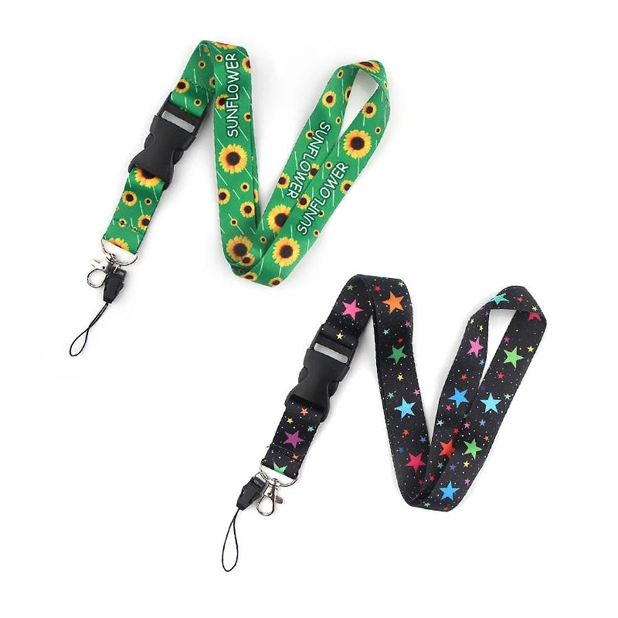 Smooth Sunflower, Stars Lanyard Black