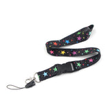Smooth Sunflower, Stars Lanyard Black - Close-Up Angle