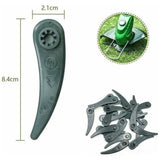 Pack of 24 replacement blades for Bosch Durablade Art 23-18 LI Art 26-18 LI lawn mowers, green. - Front View