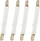 Sheet Clips Buckles Sheet Holder Mattress Clips, 4 pcs Adjustable Elastic Sheet Fasteners Buckles Holders