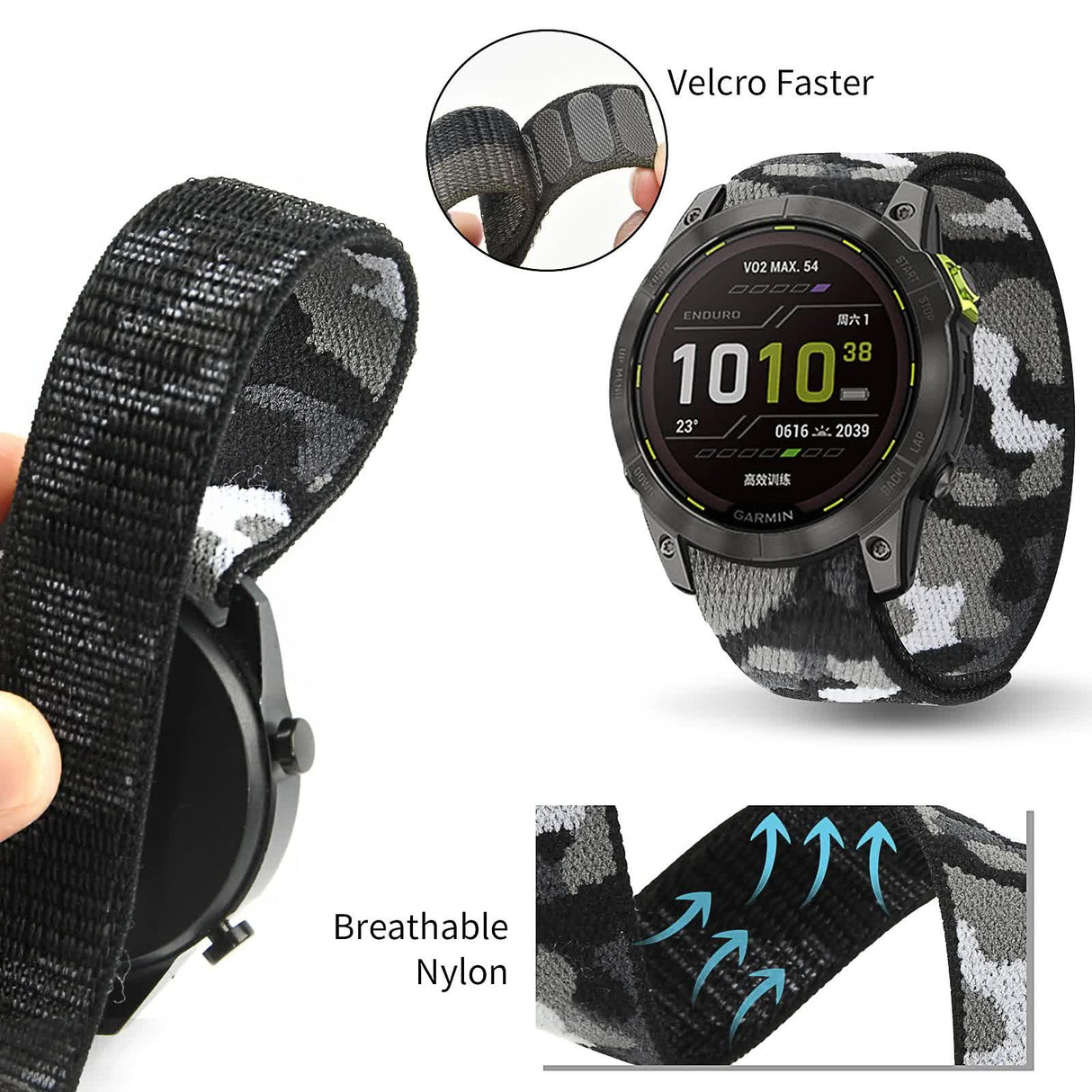 26mm 22mm  Nylon for Garmin Enduro 2/Fenix 6X 6 Pro 5X 5 Plus 7X 7/Epix Gen 2 Ultralight Smart Watch Band Bracelet H 26mm Fenix 6X 6XPro