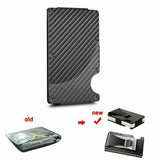 RFID Blocking Minimalist Carbon Fiber Card Holder with Money Clip for Men