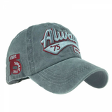 Baseball cap washed full cap fringed sun hat men and women Blue Blue - Front View