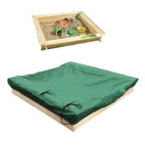 Dustproof cover for sandbox Waterproof sandbox pool cover black 150x150x20cm black 150x150x20cm - Side View