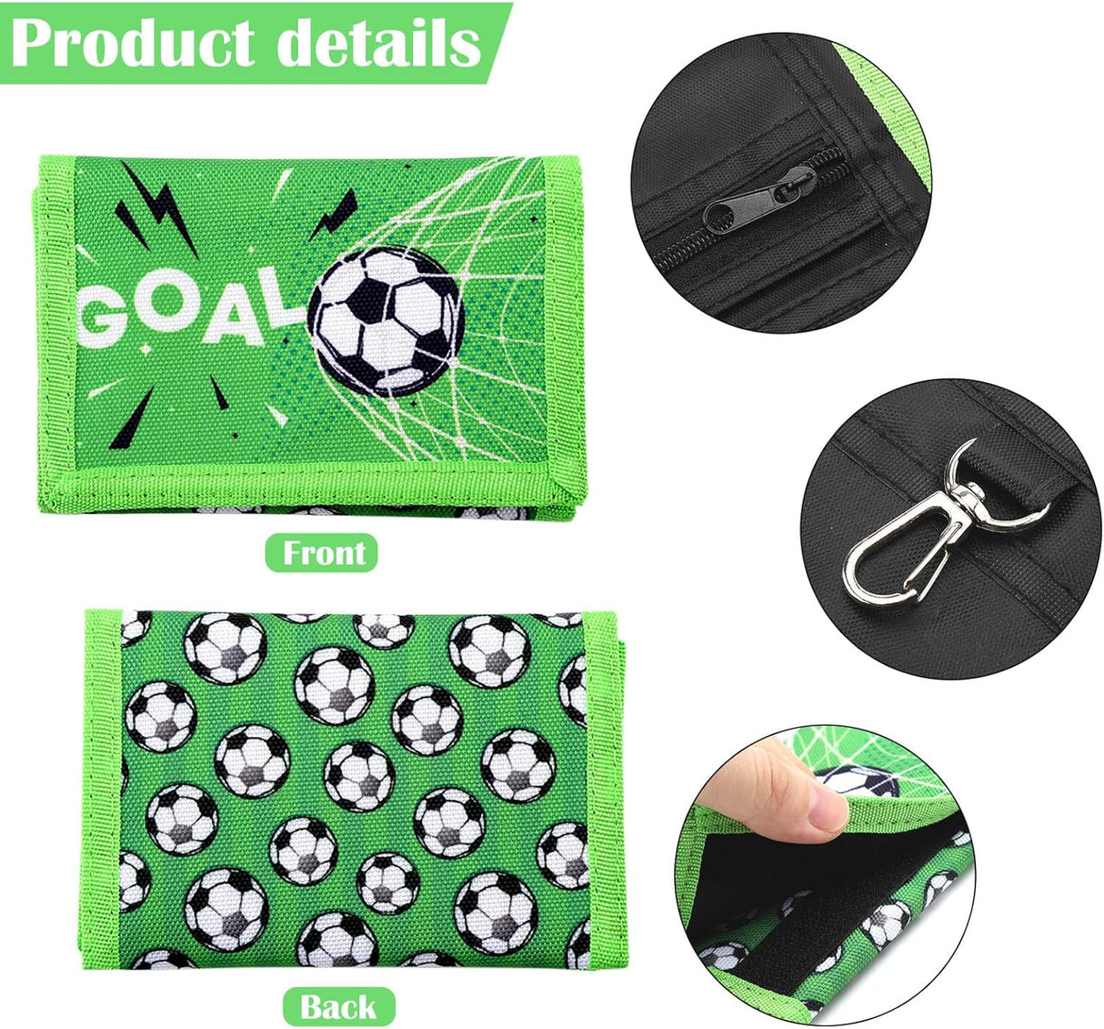Football Pattern Chest Bag, Coin Purse for Boys, Mini Wallet with