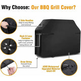 Grill Cover Waterproof Protection Windproof, tear-proof cover with straps and storage bag (145x61x117cm)--