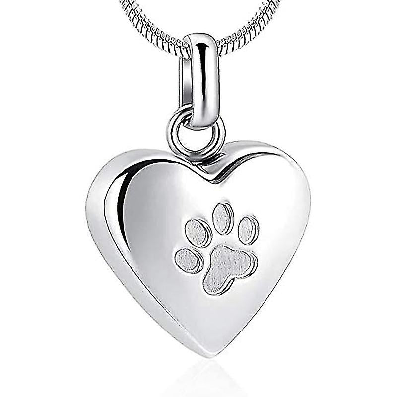 Cremation Necklace for Ashes with Heart Shaped Pet Charm, Memorial Jewelry