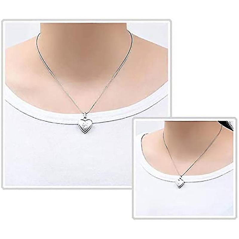Cremation Necklace for Ashes with Heart Shaped Pet Charm, Memorial Jewelry