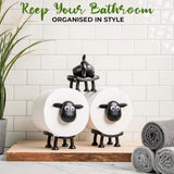 Toilet Paper Holder Sheep - Cute Bathroom Decor - Set of 3 - Front View