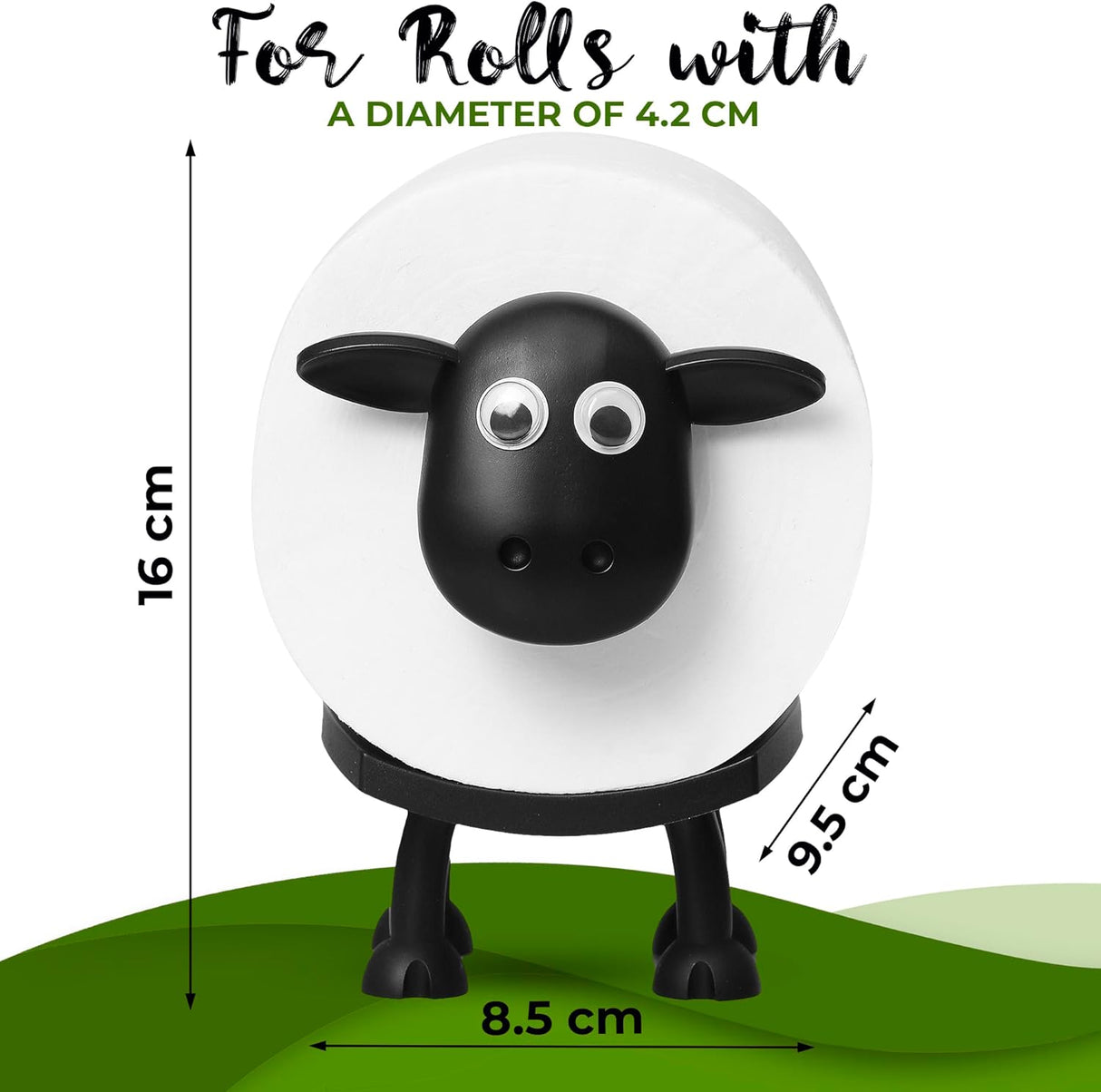 Toilet Paper Holder Sheep - Cute Bathroom Decor - Set of 3