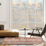 Electrostatic window film with rainbow effect, decorative anti-glare window film, 3D anti-UV window film, 45x200cm 45X200