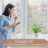 Electrostatic window film with rainbow effect, decorative anti-glare window film, 3D anti-UV window film, 45x200cm 45X200