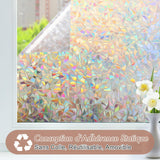 Electrostatic window film with rainbow effect, decorative anti-glare window film, 3D anti-UV window film, 45x200cm 45X200 - 45-Degree Angle