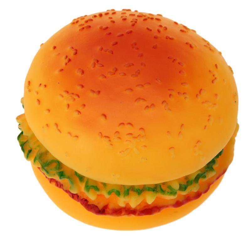 Pet Toy, Dog, Hamburger Shaped Sound Toy That Squeaks, Chew Toy for Small and Large Dogs, Cat Training, Play and Chew