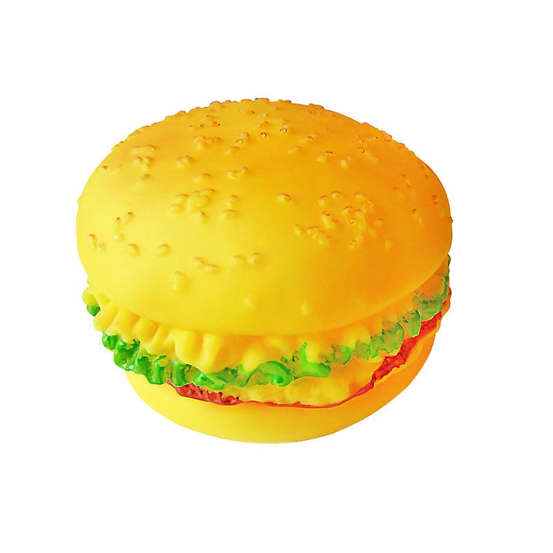 Pet Toy, Dog, Hamburger Shaped Sound Toy That Squeaks, Chew Toy for Small and Large Dogs, Cat Training, Play and Chew