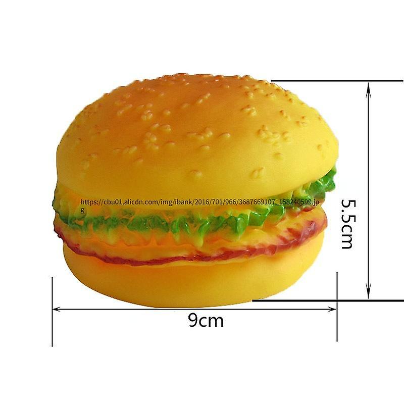 Pet Toy, Dog, Hamburger Shaped Sound Toy That Squeaks, Chew Toy for Small and Large Dogs, Cat Training, Play and Chew