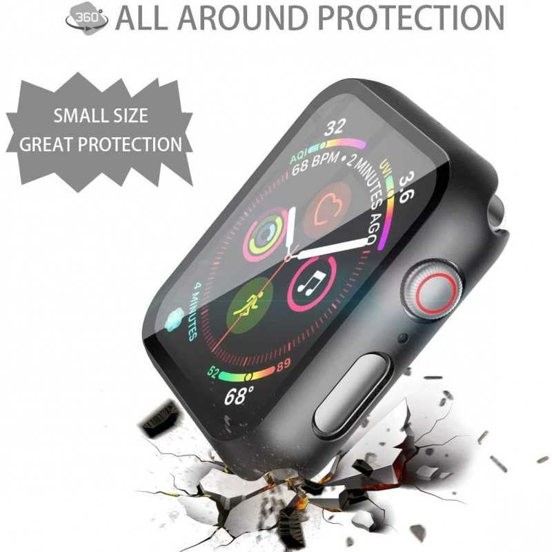 2-PACK Compatible with Apple Watch 40mm Shockproof Case 9H Tempered Glass 2in1 Rose Gold
