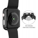 2-PACK Compatible with Apple Watch 40mm Shockproof Case 9H Tempered Glass 2in1 Rose Gold - Close-Up Angle