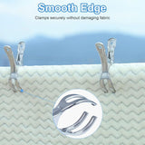 10-pack Large Stainless Steel Clothes Pegs, Heavy Duty Giant Clothes Pegs for Sunbeds, Pool Covers - 45-Degree Angle