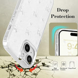 Mobile Case Compatible with iPhone 14 Plus, 3D Bowknot Mobile Case, Cute Transparent Bowknot, Thin, Soft and Durable, White White iPhone 14 Plus - Side View