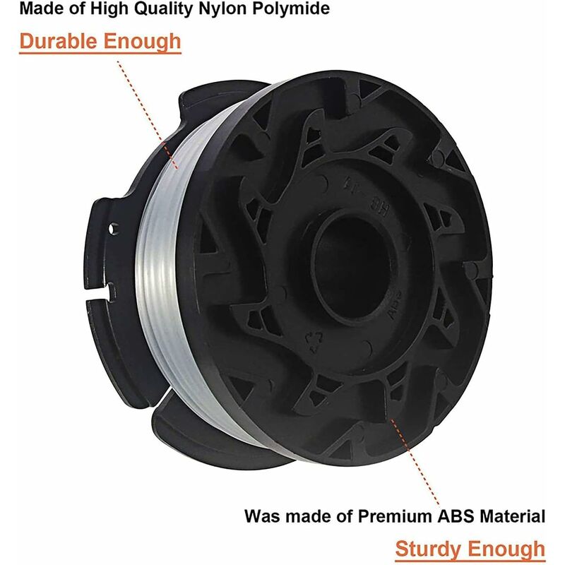 Black & Decker lawn mower spool, 6-pack, black