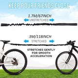 1.7m to 3m Bicycle Tow Rope for Kids Bicycle Tow Rope Load 200kg for Mountain Bike Long Family Trip with Black Storage Bag - Top-Down View