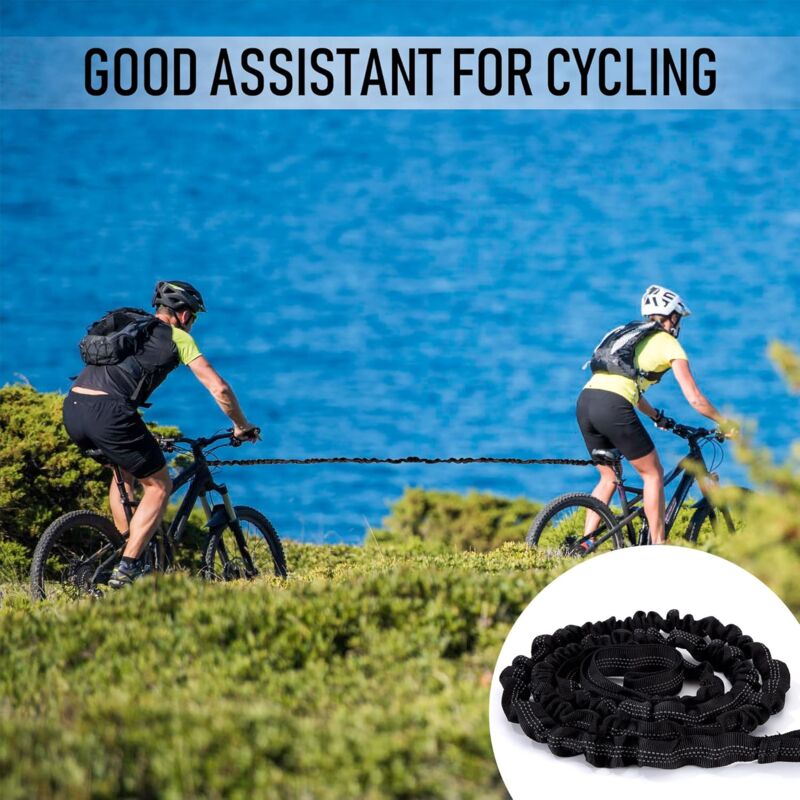 1.7m to 3m Bicycle Tow Rope for Kids Bicycle Tow Rope Load 200kg for Mountain Bike Long Family Trip with Black Storage Bag
