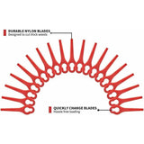 Pack of 50 compatible blades for Ferrex Aldi Far 20-i grass trimmer, replacement blades for cordless grass trimmers.