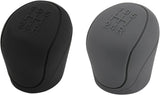 Ocean 2 x 6-Speed Car Silicone Gear Shift Knob Covers (Black and Grey)
