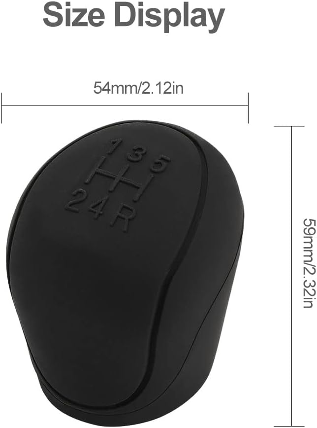 Ocean 2 x 6-Speed Car Silicone Gear Shift Knob Covers (Black and Grey)