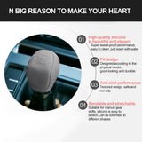 Ocean 2 x 6-Speed Car Silicone Gear Shift Knob Covers (Black and Grey)