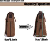Men's shoulder bag canvas shoulder bag laptop bag school bag - Top-Down View