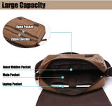 Men's shoulder bag canvas shoulder bag laptop bag school bag - 45-Degree Angle