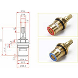 Compatible with 1/2 Ceramic Faucet Insert, Hot and Cold Ceramic Faucet